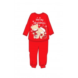 ΠYZΑΜΑ UNISEX BABY XMAS TEDDYBEAR 100% ΒΑΜΒΑΚΙ